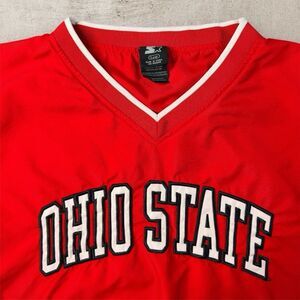 Vintage Ohio State Buckeyes Windbreaker Mens Large Starter Spell Out Red Y2K